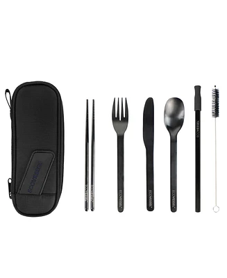 EcoVessel Stainless Steel Utensil 8 Piece Set with Travel Pouch