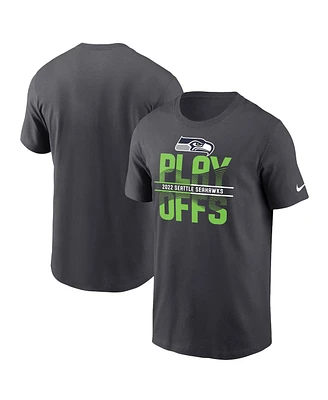 Men's Nike Anthracite Seattle Seahawks 2022 Nfl Playoffs Iconic T-shirt