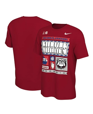 Men's Nike Red Georgia Bulldogs College Football Playoff 2022 Peach Bowl Champions Locker Room T-shirt