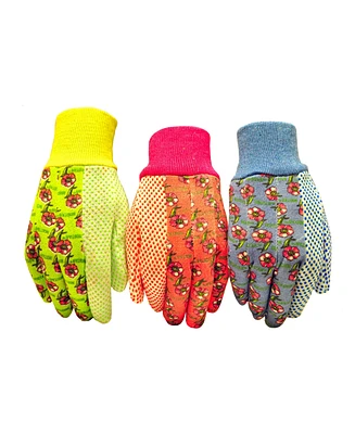 G & F Products Women Soft Jersey Garden Gloves, 3 Pairs