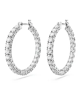Swarovski Crystal Round Cut Matrix Hoop Earrings
