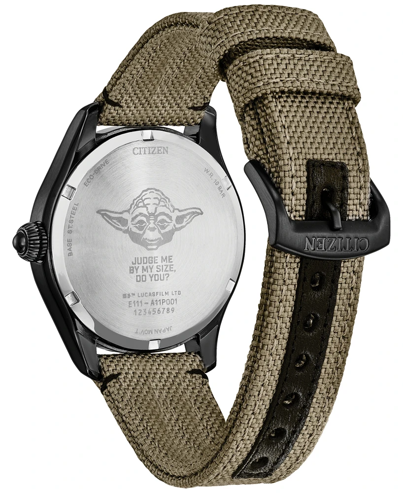 Citizen Eco-Drive Men's Star Wars Yoda Beige Nylon Strap Watch 42mm