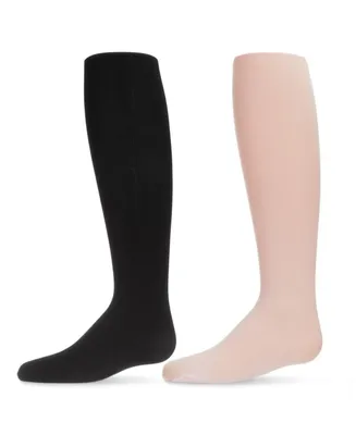 MeMoi Girls 2 Pairs Solid Opaque Microfiber Tights