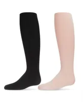 MeMoi Girls 2 Pairs Solid Opaque Microfiber Tights