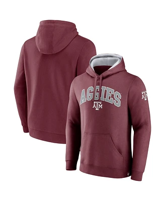 Men's Fanatics Maroon Texas A&M Aggies Arch and Logo Tackle Twill Pullover Hoodie