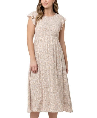 Ripe Maternity Maternity Erika Shirred Midi Dress
