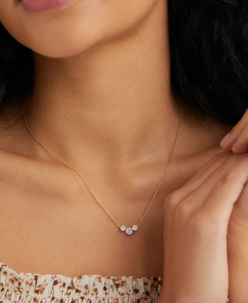 Eliot Danori Cubic Zirconia Mini Frontal Necklace, Created for Macy's