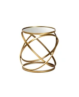 Baxton Studio Desma Glam and Luxe 20.3" Finished Metal and Mirrored Glass End Table