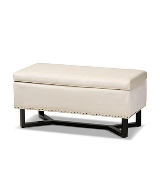 Baxton Studio Esther Modern and Contemporary Velvet Fabric Upholstered and Finished Wood Storage Ottoman