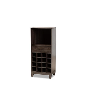 Closeout! Baxton Studio Trenton Modern and Contemporary 45.25" Finished Wood 1-Drawer Wine Storage Cabinet