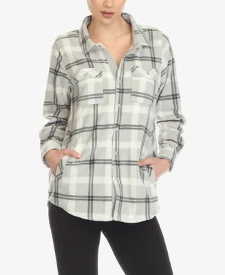 White Mark Women's Flannel Plaid Shirt