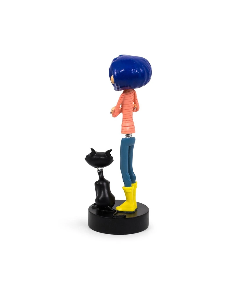 Coraline with Cat Pvc Bobble Figure Statue | Collectible Bobblehead Action Figure, Desk Toy Accessories | Novelty Gifts For Home Office Decor | 6.5 In