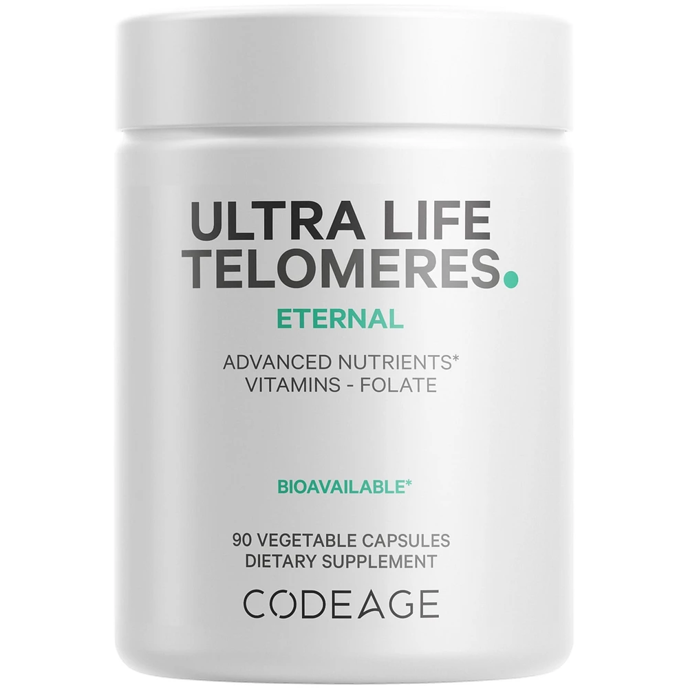 Codeage Ultra Life Telomeres Supplement - 5 Mthf Folate Vitamin B9, Vitamin B12 Methylcobalamin, Vitamin D3, L-Theanine, Ashwagandha