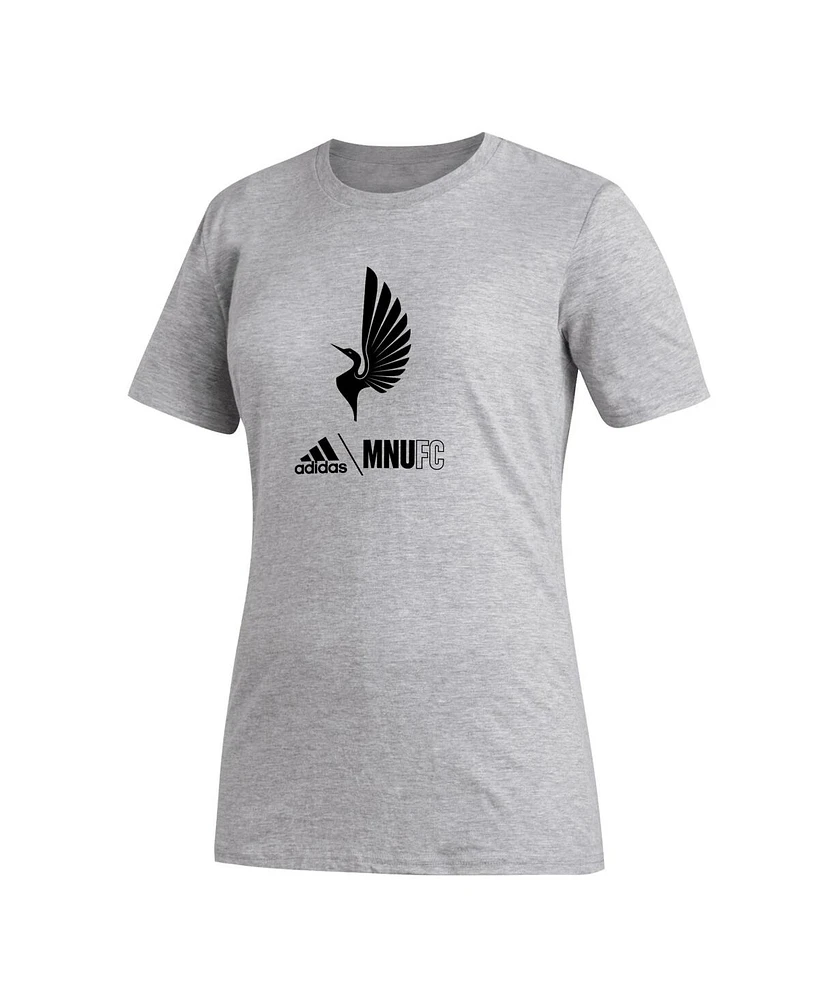 Women's adidas Heather Gray Minnesota United Fc Aeroready Club Icon T-shirt