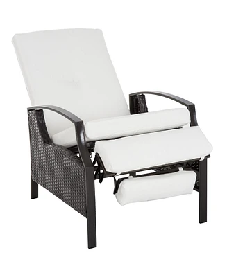Outsunny Outdoor Recliner Chair, Cushioned, &