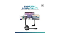 Delton Wireless Computer Headset with Usb Dongle and Hook, Bluetooth Headset with Noise Canceling Mic, 15 Hrs talk time, Wireless Headset for Computer