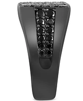 Effy Men's Black Spinel Cluster Ring (2-1/2 ct. t.w.) Pvd-Plated Sterling Silver