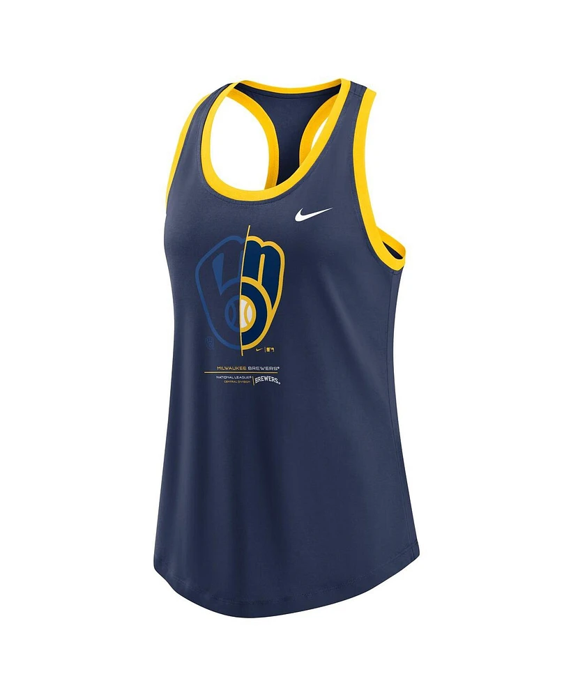 Women's Nike Navy Milwaukee Brewers Tech Tank Top