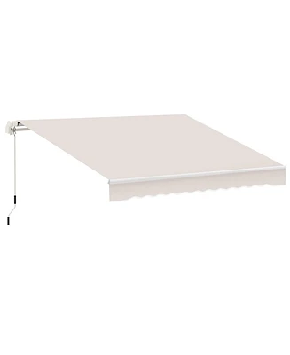 Outsunny 8' x 6.6' Patio Retractable Awning, Manual Sun Shade