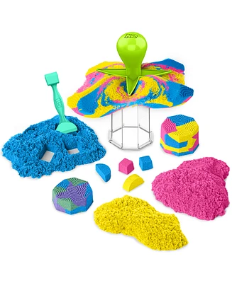 Kinetic Sand Squish N Create with Blue, Yellow, and Pink Play Sand