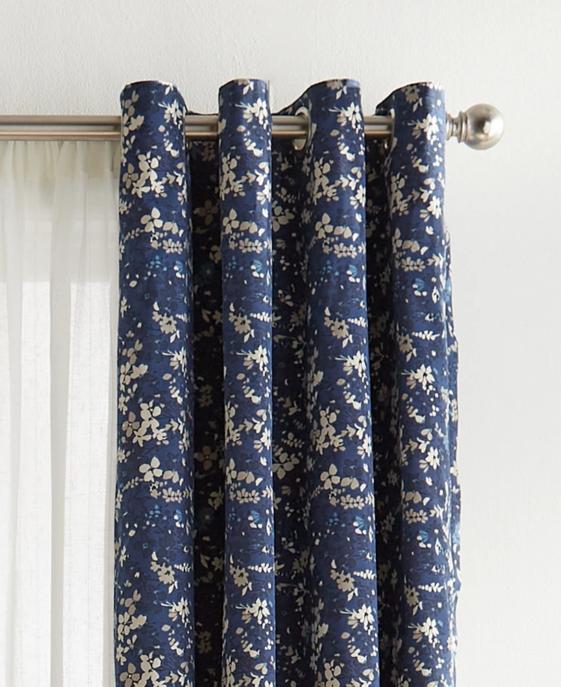 Tommy Hilfiger Carine Floral Grommet Room Darkening 2-Piece Curtain Panel, 50" x 108"