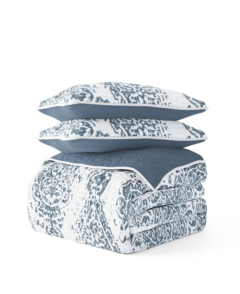 ienjoy Home Distressed Diamond Reversible 3-Pc. Lightweight Quilt Set