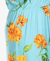 White Mark Plus Floral Strap Maxi Dress