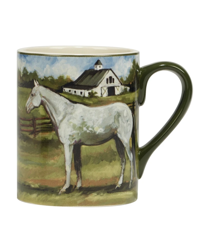 Certified International York Stables Set of 4 Mug 14 oz.
