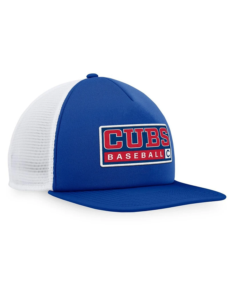 Men's Majestic Royal, White Chicago Cubs Foam Trucker Snapback Hat