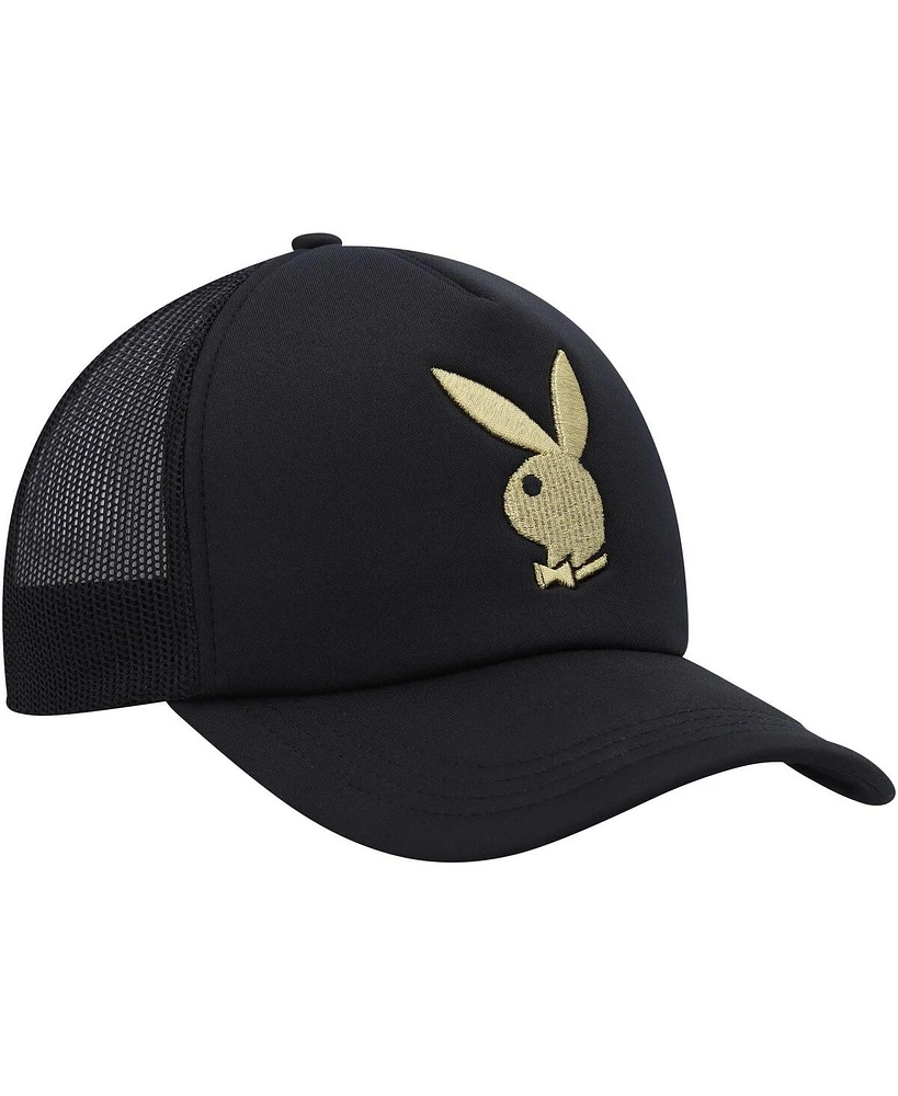 Men's Playboy Black Foam Trucker Snapback Hat