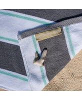 Oversized Extra Thick Luxury Beach Towel (35x70 in., 600 Gsm), Pinstriped, Soft Ringspun Cotton Resort
