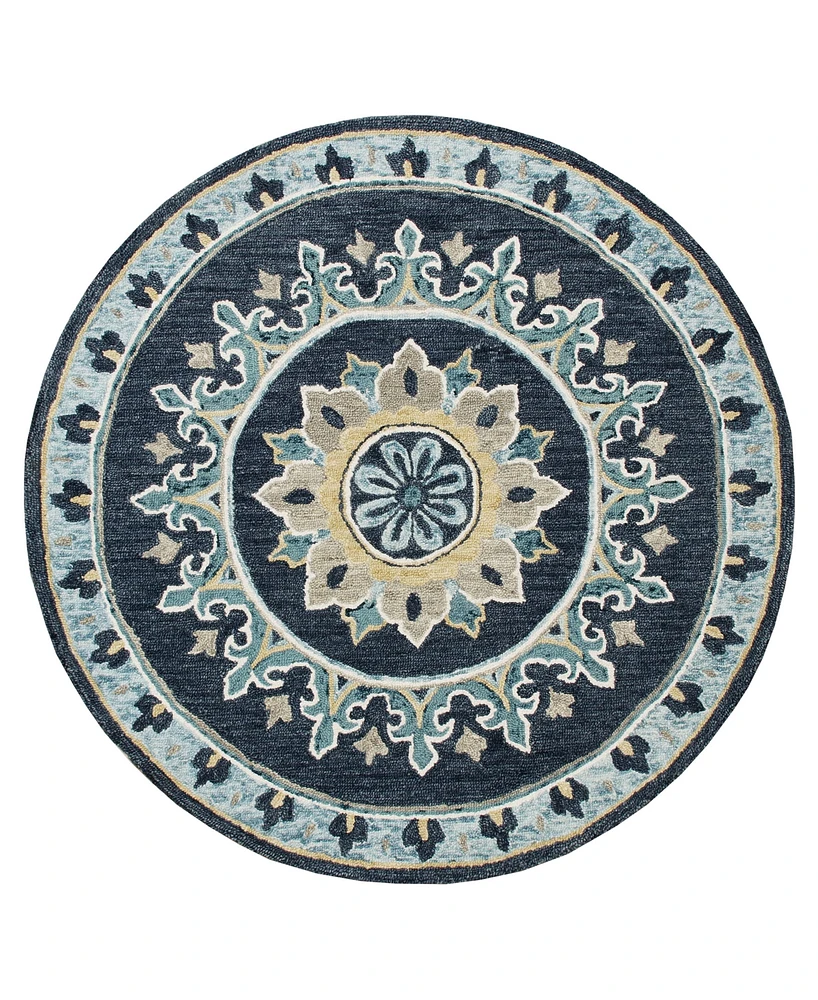 Lr Home Valentin Vlnta-569 5' x 5' Round Area Rug