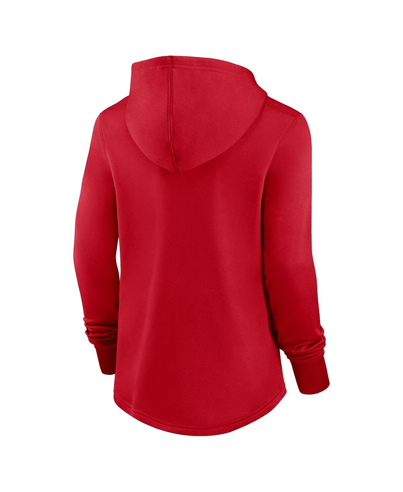 Women's Nike Red Washington Nationals Authentic Collection Pregame Performance Pullover Hoodie
