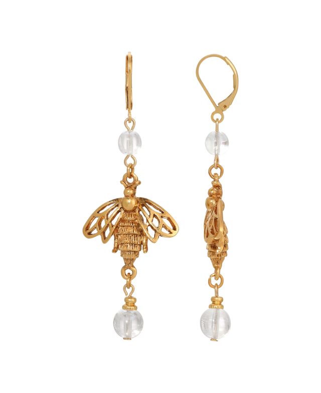 2028 Crystal Bee Drop Earrings