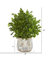 Nearly Natural 18" Sweet Grass Artificial Plant in Floral Vase Indoor/Outdoor