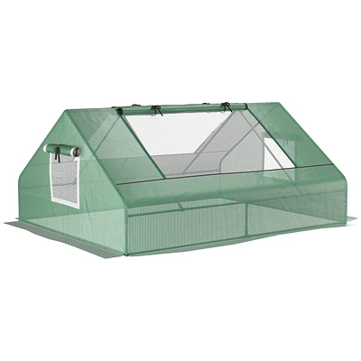 Mini Tunnel house, Garden Planting Shed w/ Zipper Windows, Door,