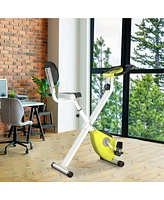 Soozier|Homcom Foldable Upright Training X-Bike with Magnetic Resisce