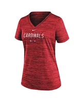 Women's Nike Red St. Louis Cardinals Authentic Collection Velocity Practice Performance V-Neck T-shirt