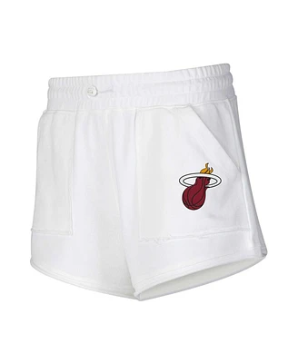 Women's Concepts Sport White Miami Heat Sunray Shorts