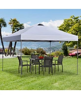 Outsunny 9.7' x 9.7' Pop Up Canopy Tent, Gazebo w/ Carry Bag, Dark