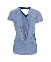 Women's Touch Royal Chicago Cubs Halftime Back Wrap Top V-Neck T-shirt
