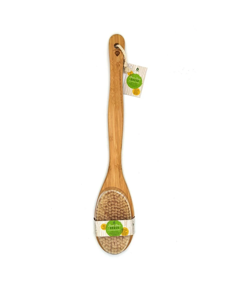 Pursonic Bath Body Brush With Long Bamboo Handle