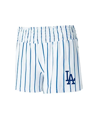 Women's Concepts Sport White Los Angeles Dodgers Reel Pinstripe Sleep Shorts