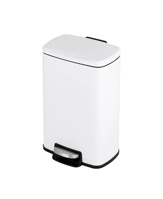 8 Gal./30 Liter Rectangular Matt White step-on Trash Can for kitchen