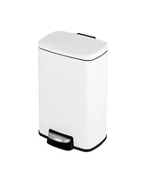 8 Gal./30 Liter Rectangular Matt White step-on Trash Can for kitchen