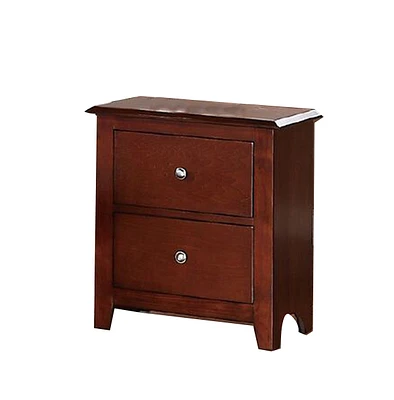 Selma Nightstand With 2 Drawers Storage In Brown Finish
