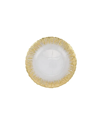 Vietri Rufolo Glass Gold Brushstroke Canape Plate 6"