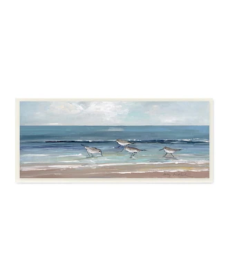 Stupell Industries Sandpipers Birds Cloudy Sky Wall Plaque Art, 7" x 17"