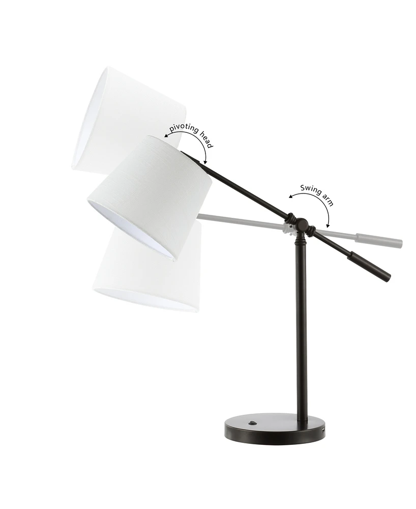 Troy 24" Classic Contemporary Iron Led Task Lamp with Usb Charging Port