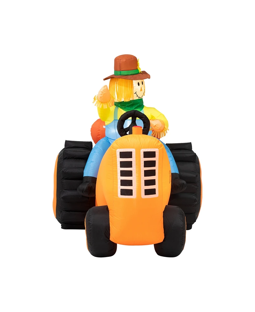 Glitzhome 7' Fall Lighted Inflatable Tractor Decor